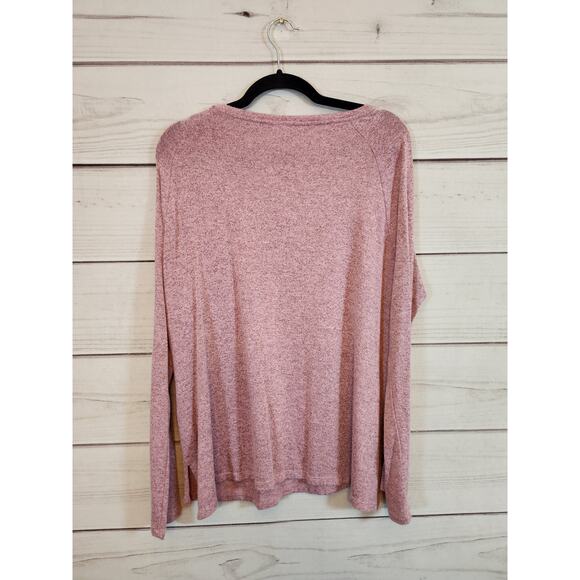 Old Navy Women's Pink Solid Stretch Round Neck Long Sleeve T-Shirt Size Large‎ - Picture 2 of 6